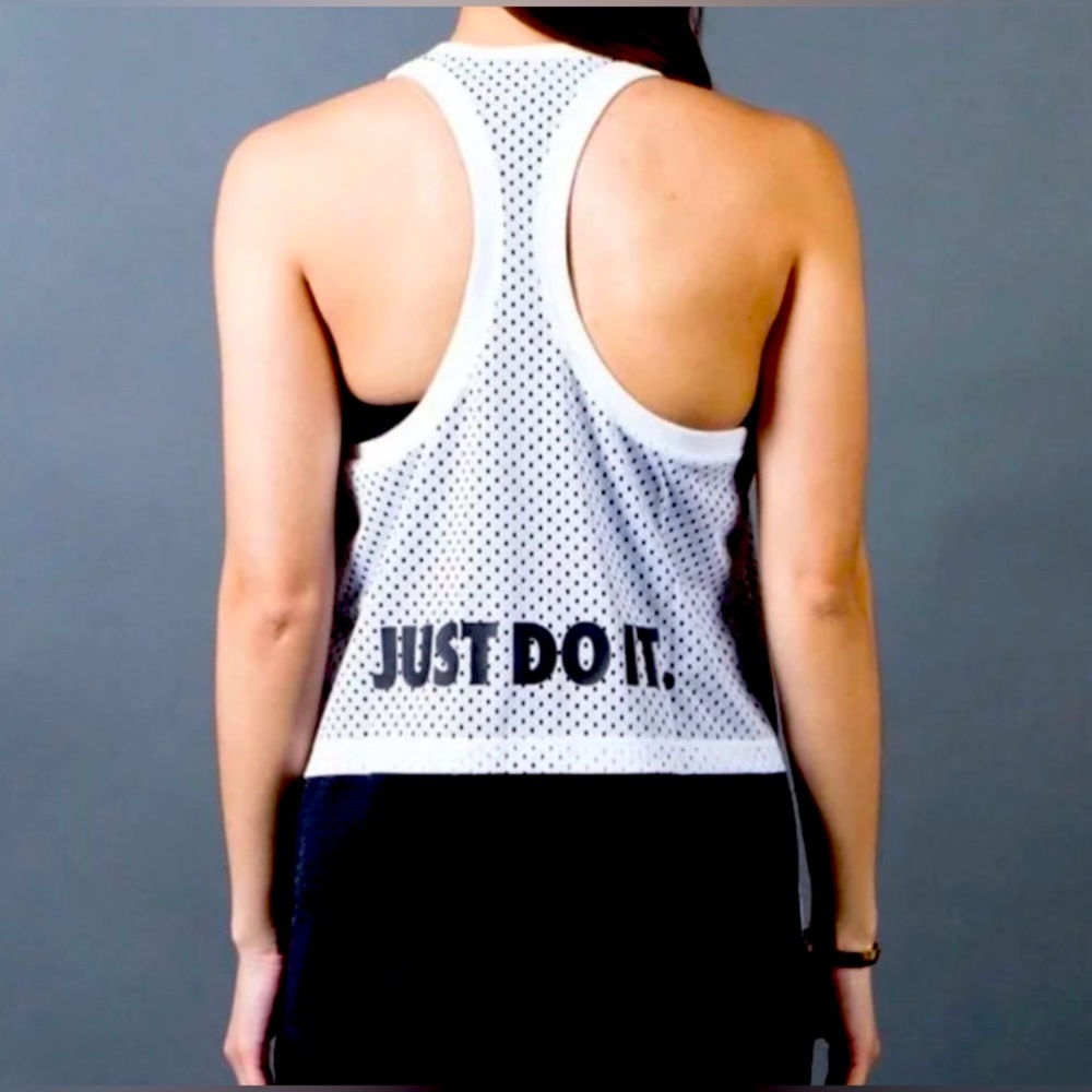 NIKE Just Do It OVERLAY MESH RACERBACK TANK TOP |Size Small - Picture 5 of 10